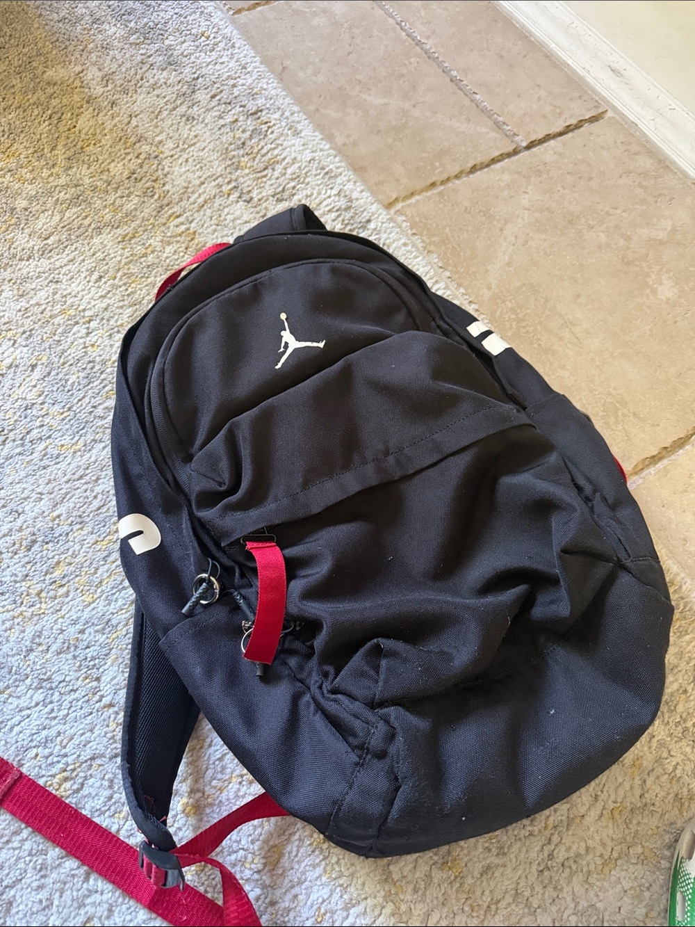 Jordan Black Backpack with Red Accents